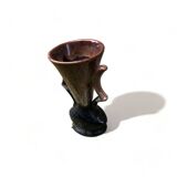Vase en grès Flammé Grand feu 15cm souvenir Mont Saint Michel vintage ancien amphore 1991