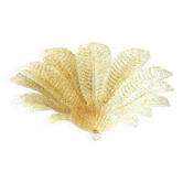 Venetian Amber ” Leaves Graniglia” Murano Glass Flush Mount