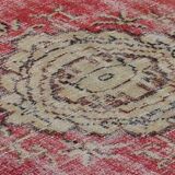 One-of-a-kind turkish handwoven vintage rug - rustic vintage charm 260x 158