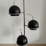 Monix vintage adjustable floor lamp, chrome and brown lacquered metal