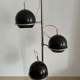 Monix vintage adjustable floor lamp, chrome and brown lacquered metal