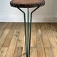 Brutalist stool design in wood and iron 70s