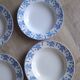 Set 6 assiettes creuses Dux bleues Boch 1960