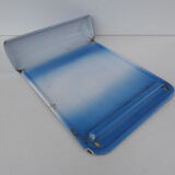 old blue enamelled steel utensil drainer