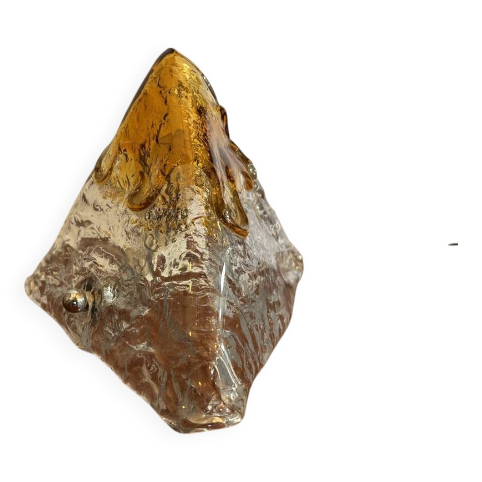 Mazzega Nason Murano orange pyramid lamp 1970 vintage Italy