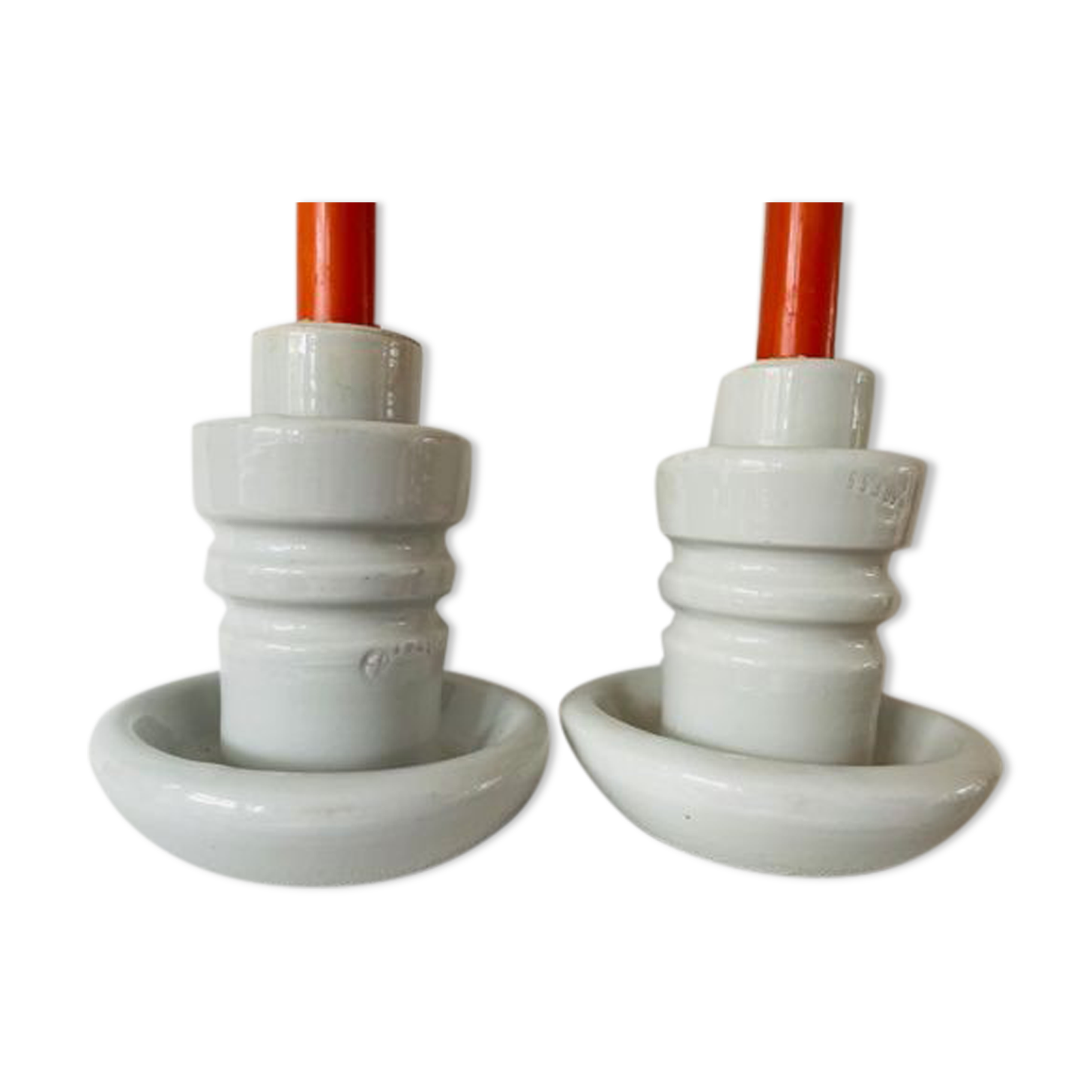 Set of 2 porcelain candle holders