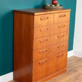 Commode rétro en teck des années 1960 à 2 tiroirs sur 4 tiroirs par Meredew