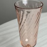 Set of 6 translucent pink twisted glasses
