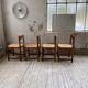 Set of 4 elm straw chairs from the 50s
