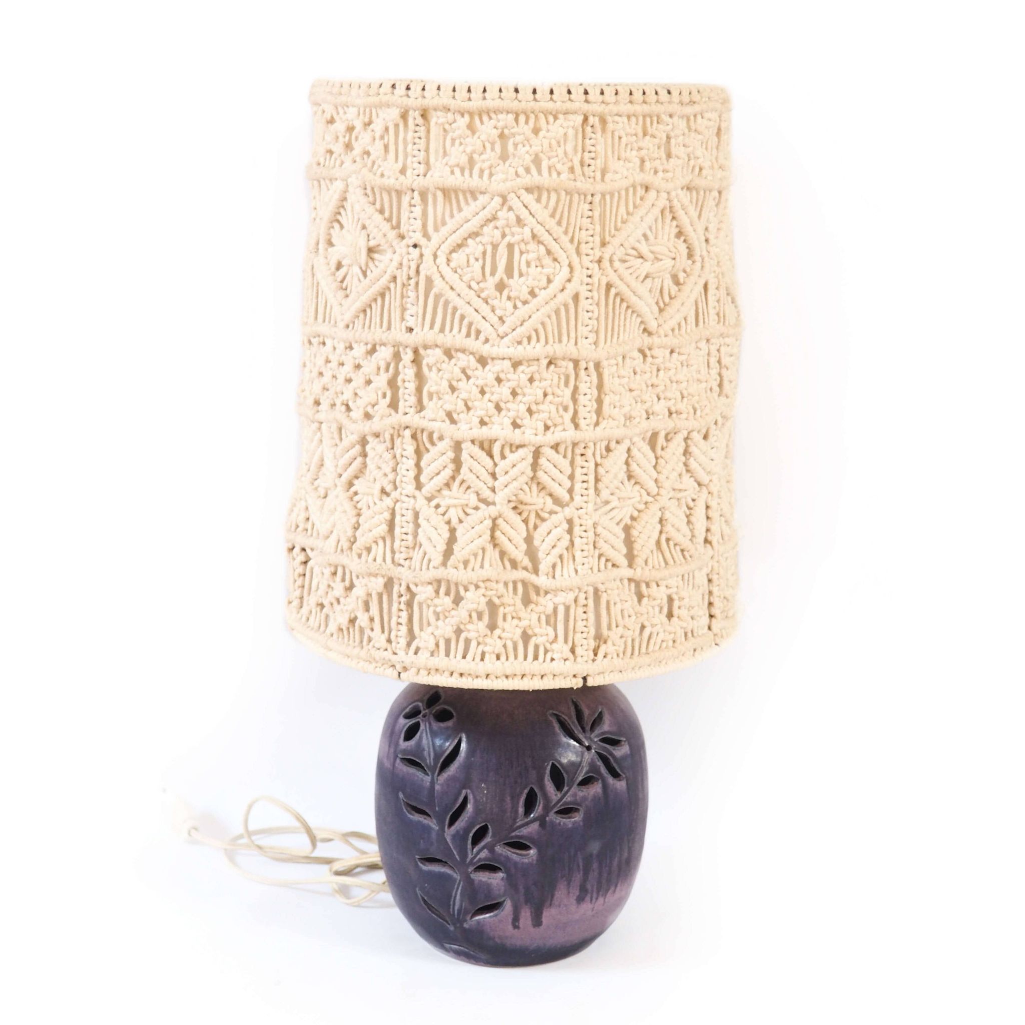 Lampe céramique et macramé