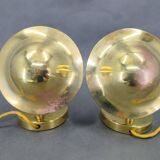 Pair of Art Deco Adjustable Brass Table Lamps, 1930s Czechoslovakia