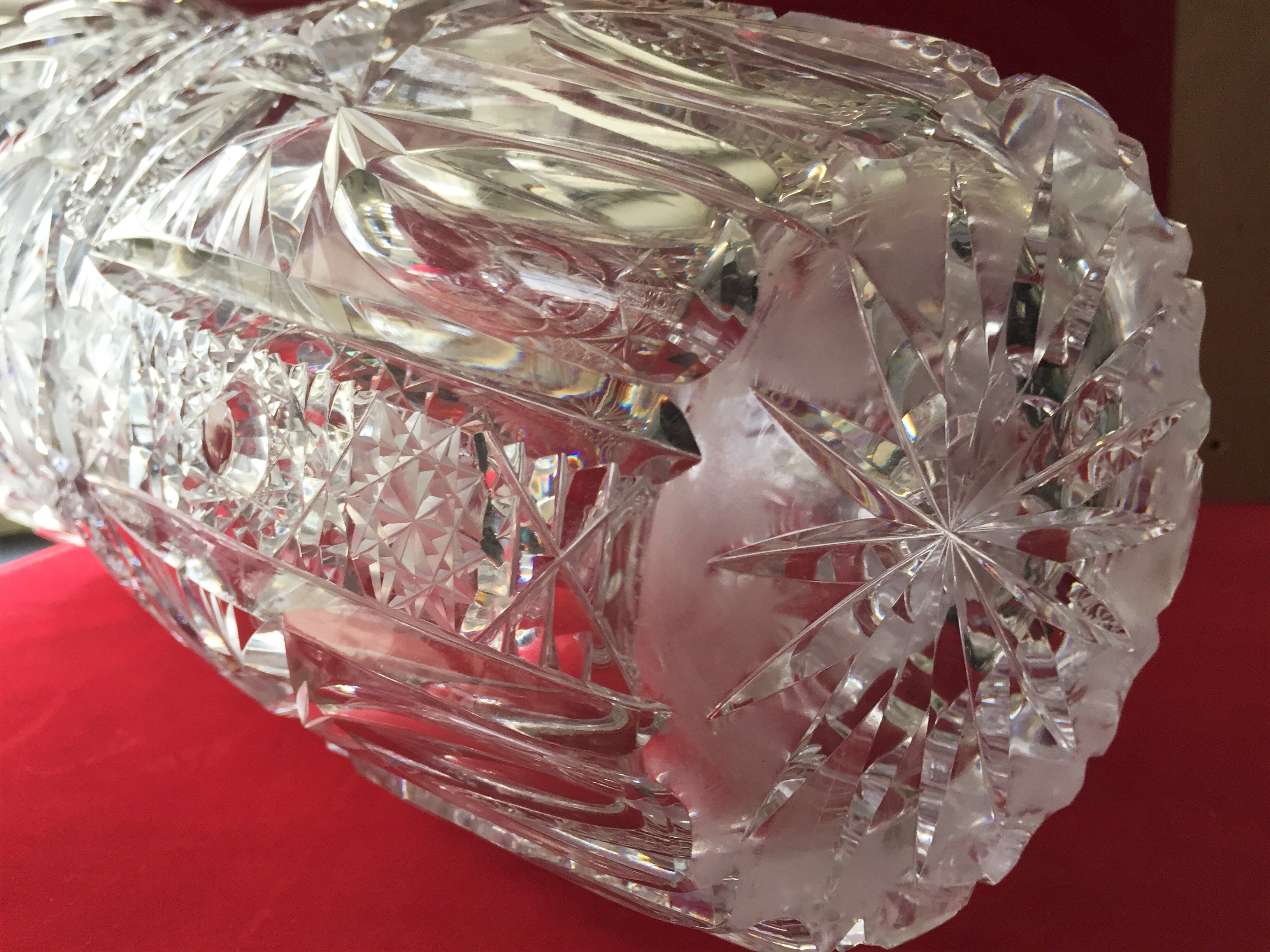 Vintage bohemian cut crystal vase