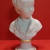 Small bust young boy in biscuit Tharaud Limoges