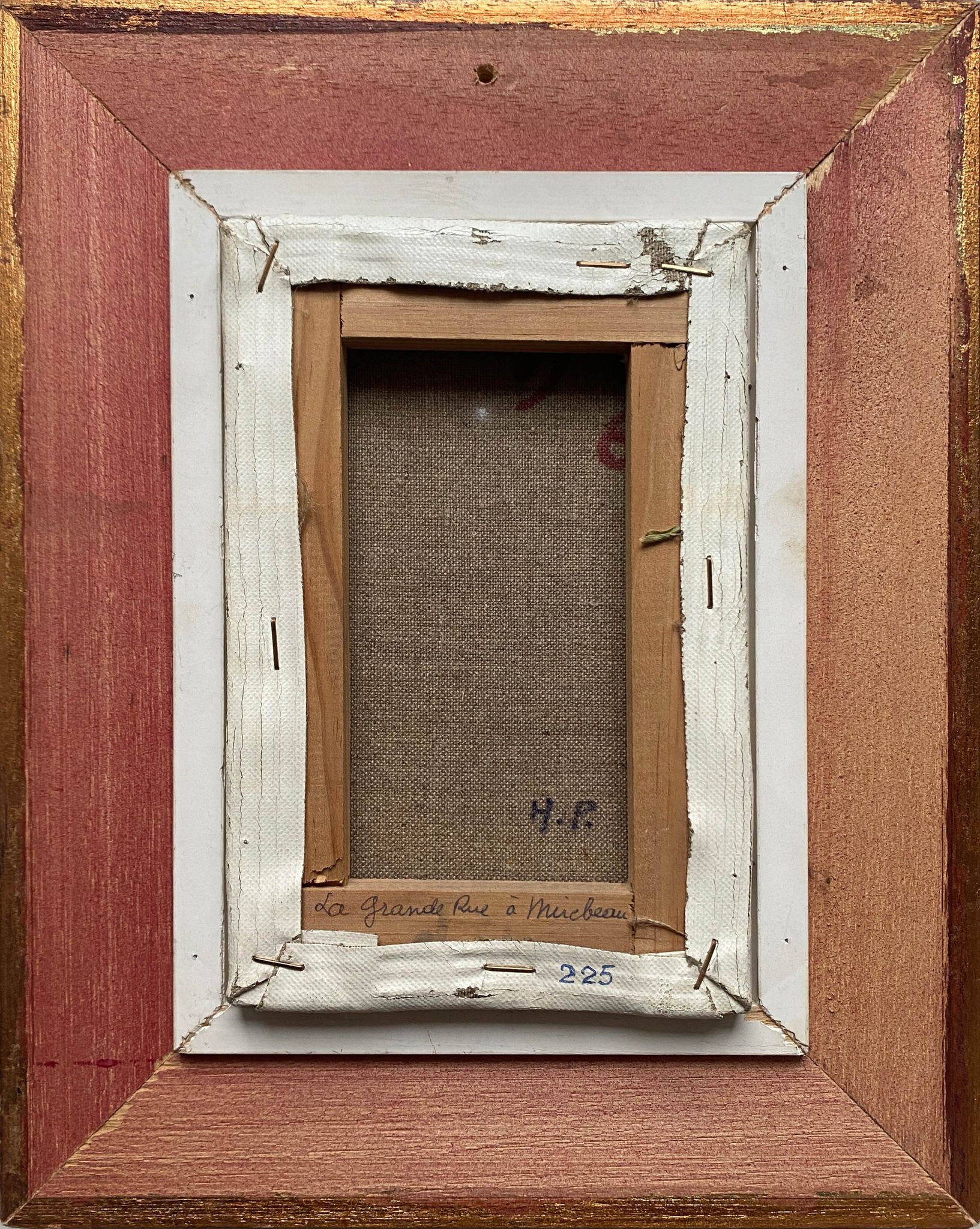 Table HST Henri Plubel (XX°) "Grande rue de Mrirebeau dur Bèze" + frame
