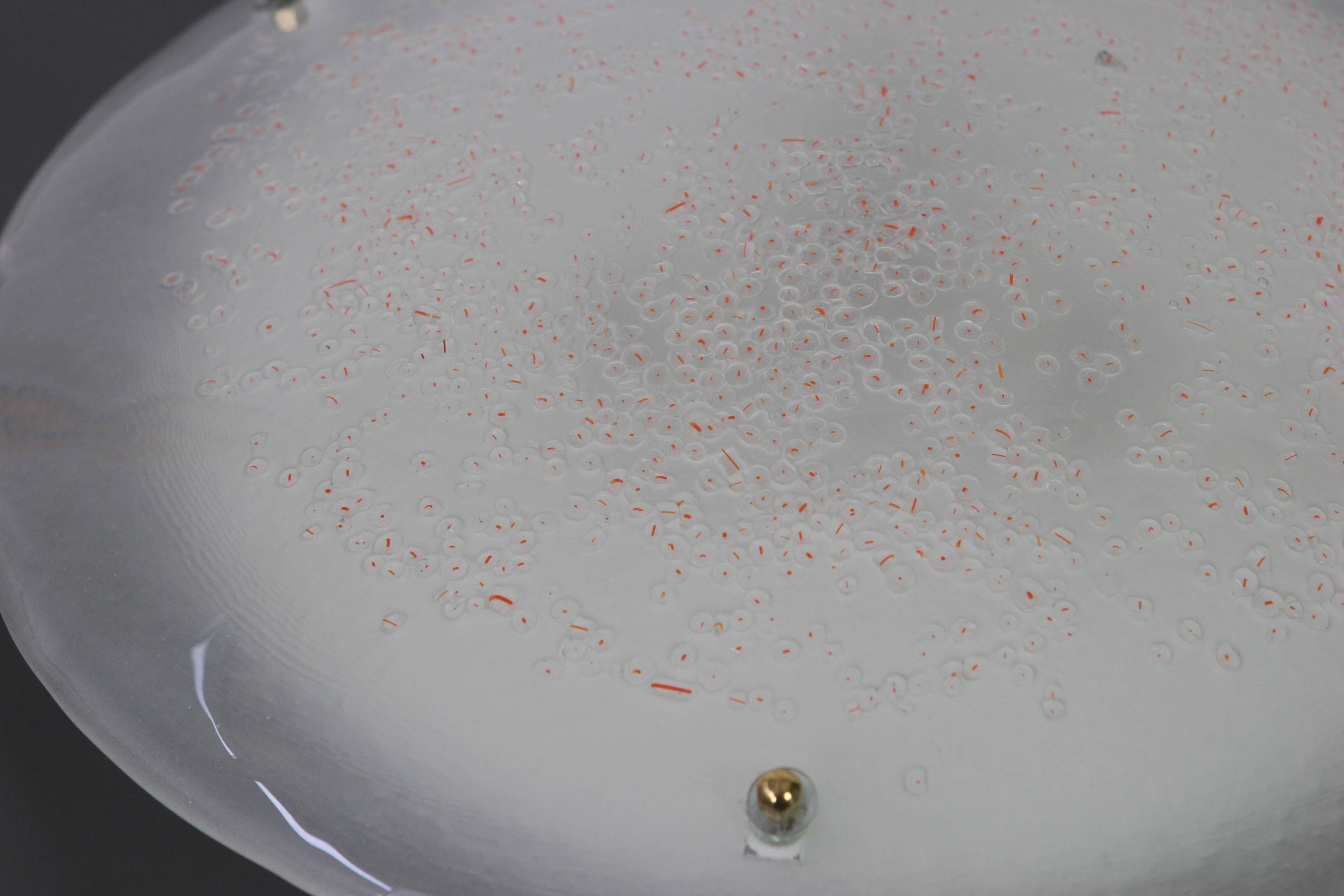 Plafonnier rond en verre Murano par Hillebrand, Allemagne, années 1970