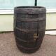 Bar tonneau bois - 71cm - sur roulette