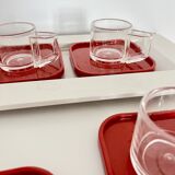 Vintage space age Set Espresso Cups, saucers and tray, Biesse, Italy, 70s
