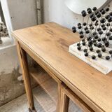 Enfilade de métier en chêne avec portes vitrées