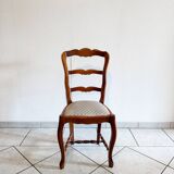Chaise en bois et velour style Louis xv