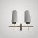Vintage old french double wall light "maison arlus" 1950