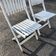 Paire de chaises vintage pliantes en bois – Années 60/70