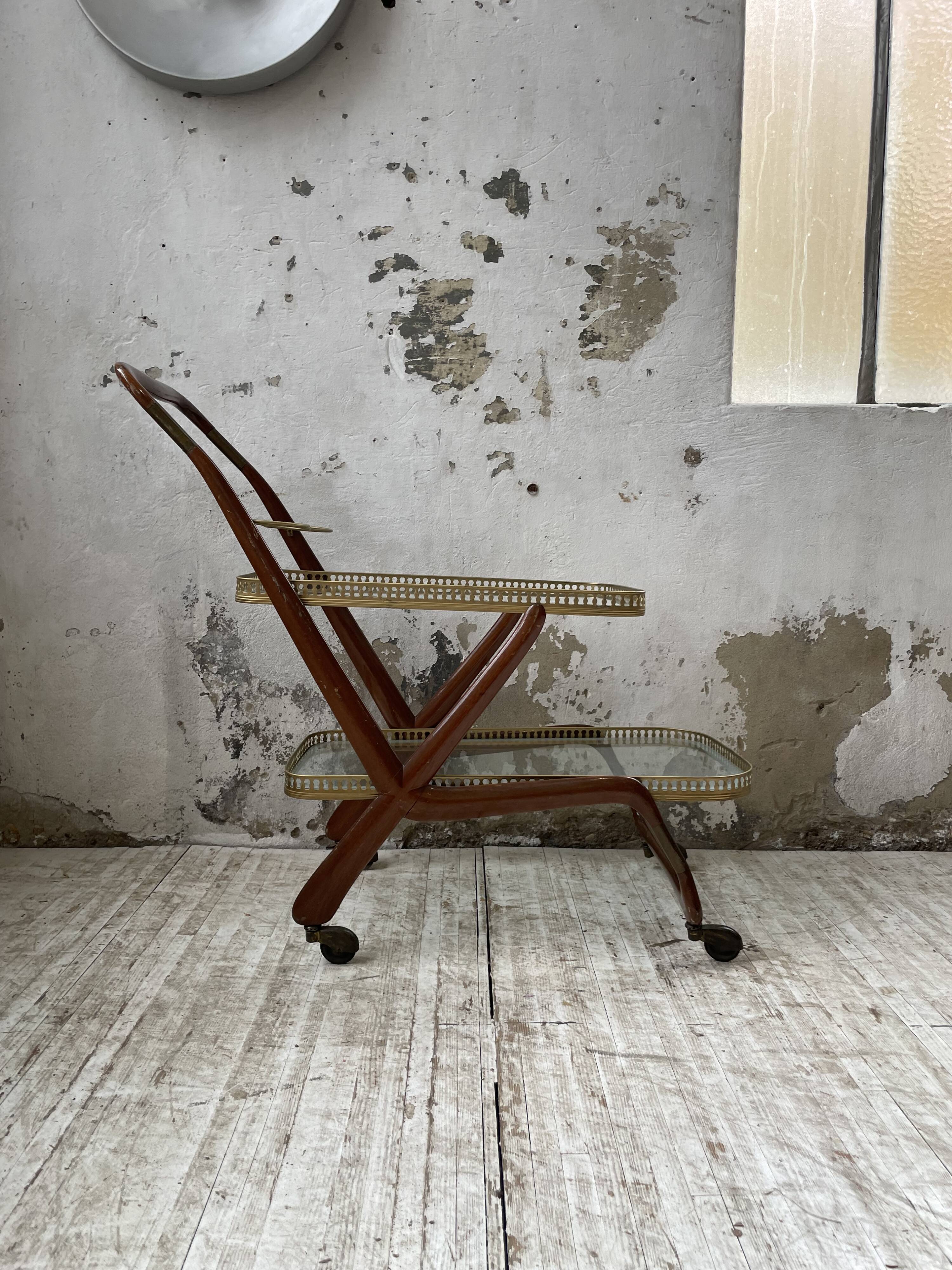 Italian Cesare Lacca style trolley, 1950s