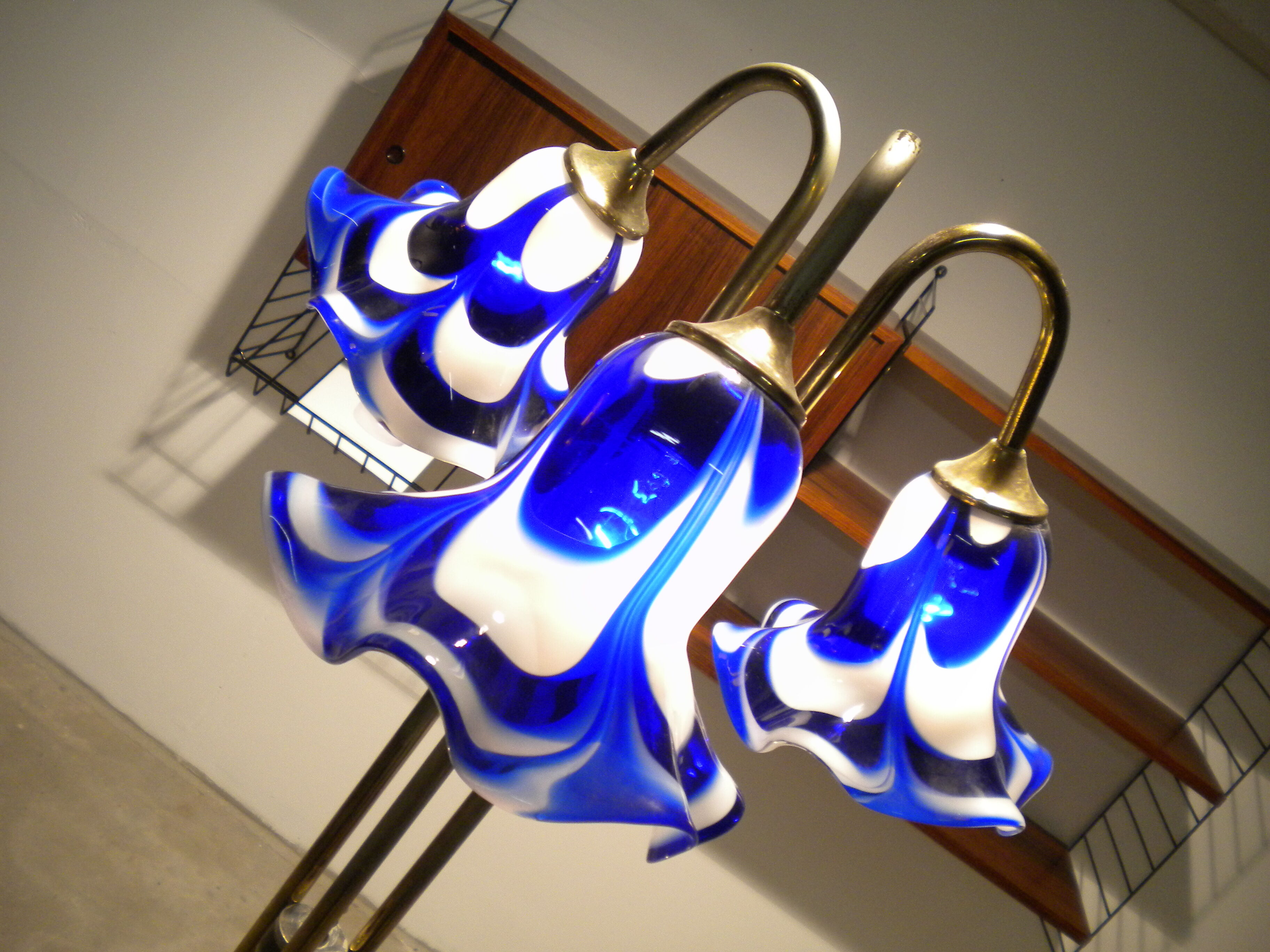 Lampadaire italien en verre Murano des années 60 design