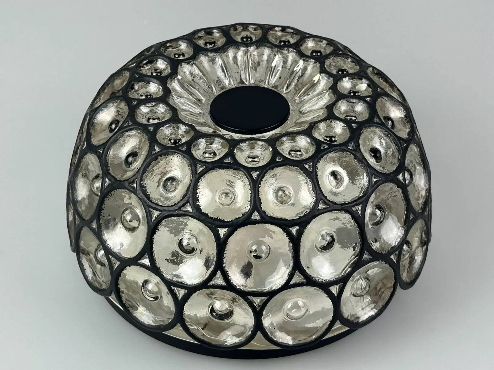 Ceiling light from the 60s and 70s Glashütte Limburg Germany glass & metal