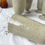 6 mazagrans in vintage speckled stoneware