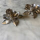 Pair of vintage silver metal candle holders