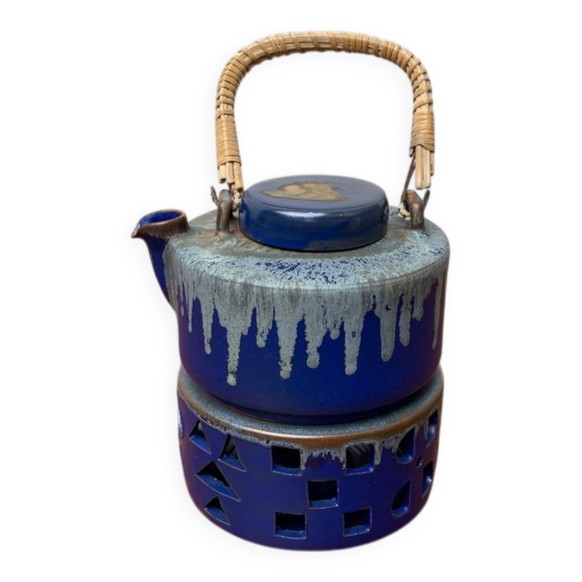 Mid-century German studio teapot with tea warmer by Melitta Teubner, 1960s, set of 2.