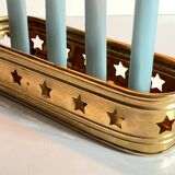 Bougeoir chandelier etoiles vintage laiton