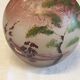 Round glass vase decorated with a landscape according to JS Peynaud.