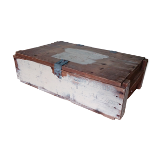 Industrial style wooden transport crate or chest