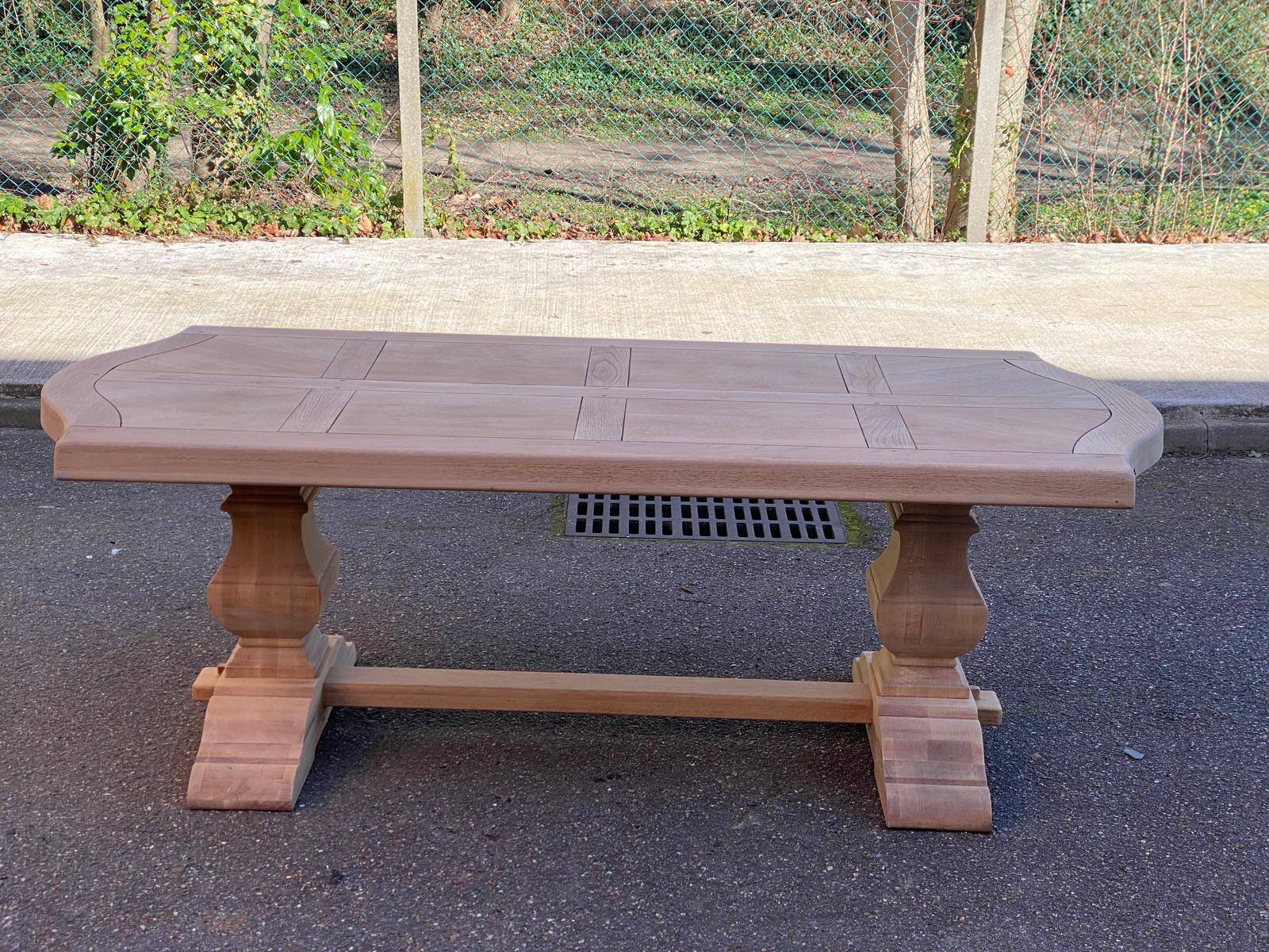 Renovated extendable monastery dining table in solid oak 220-300cm