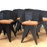 Set of 8 Knight Steel chairs, Gie El