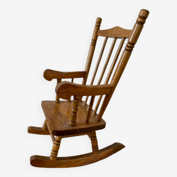 Grande chaise à bascule en bois jouet enfant vintage