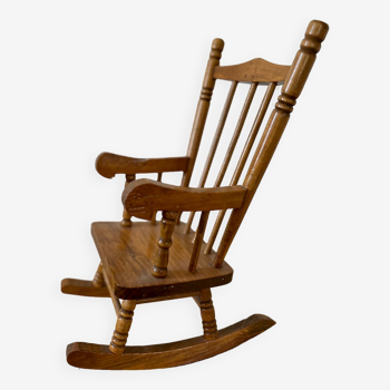 Large vintage wooden rocking chair children's toy