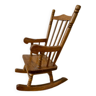 Large vintage wooden rocking chair children's toy