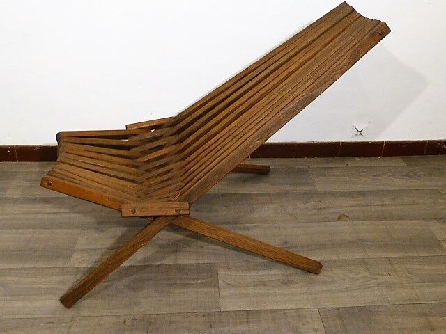 Scandinavian teak folding armchair Denmark 1960