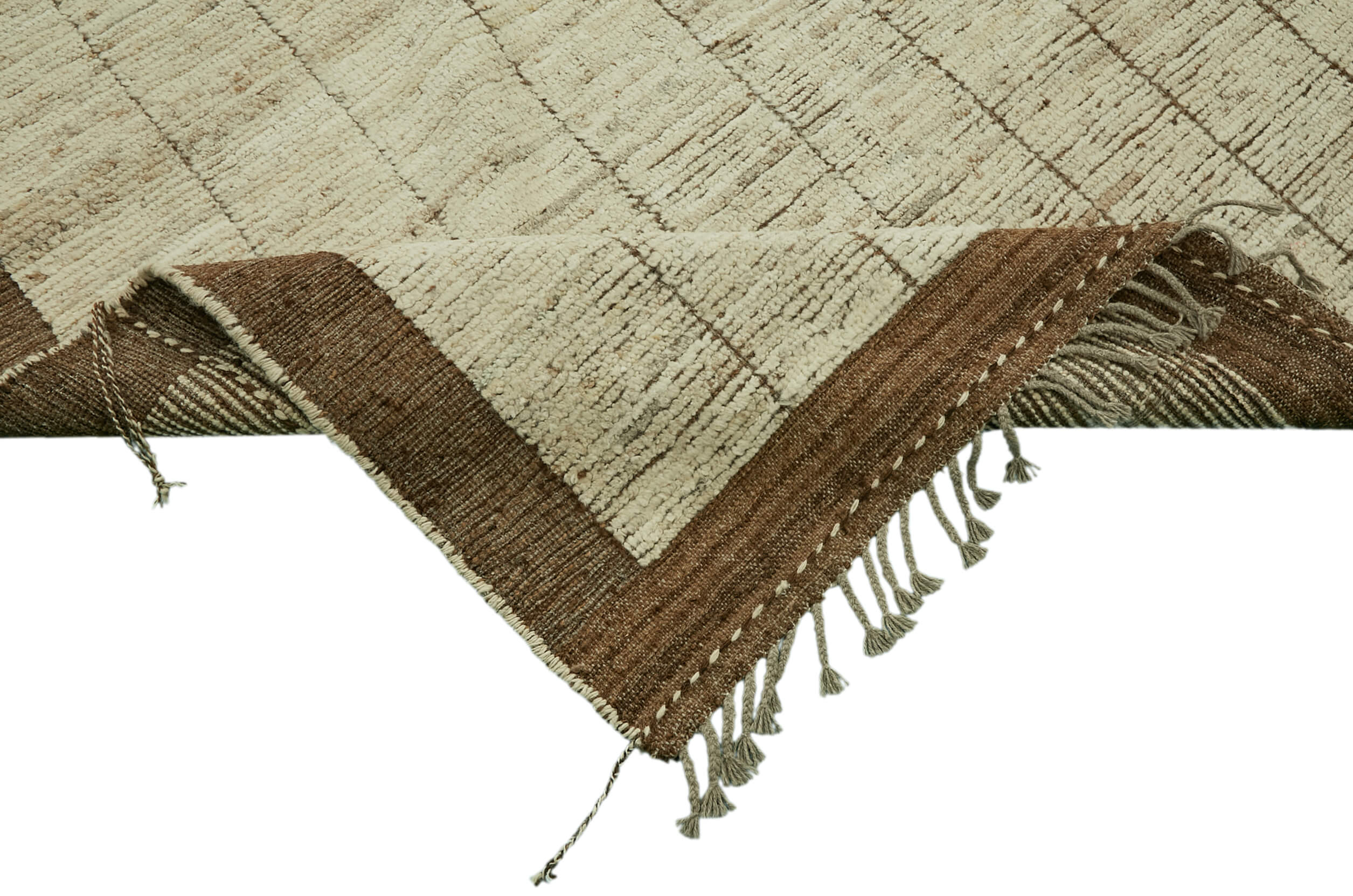 Hand-Knotted Tribal Unique 285 cm x 365 cm Beige Wool Carpet