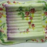 Plat à asperges barbotine KG St-Clément art-nouveau