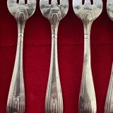 6 fourchettes à Huîtres période Art-Deco 1930 - argent massif initiales YD
