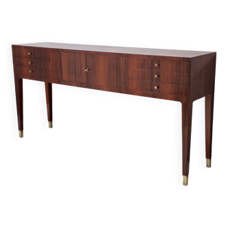 Vintage black walnut sideboard with cast bronze parts