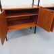 Vintage Italian double modular shelf bookcase in teak and metal