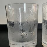 Série de 5 verres à whisky en cristal ciselé