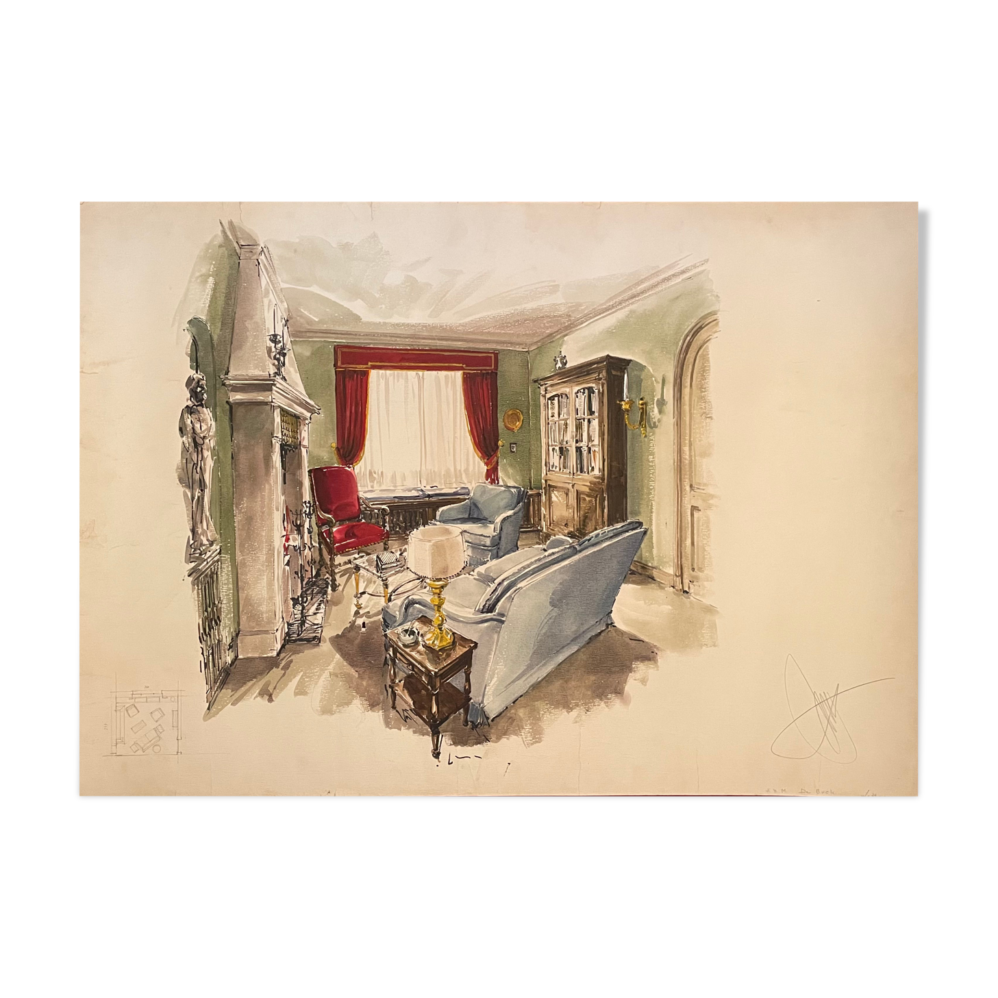 Painting decorative art interior architecture 30-50s