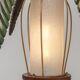 Palm floor lamp carved hand in wood and skin 1970s