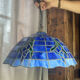 Grande suspension  en verre vitrail style Tiffany
