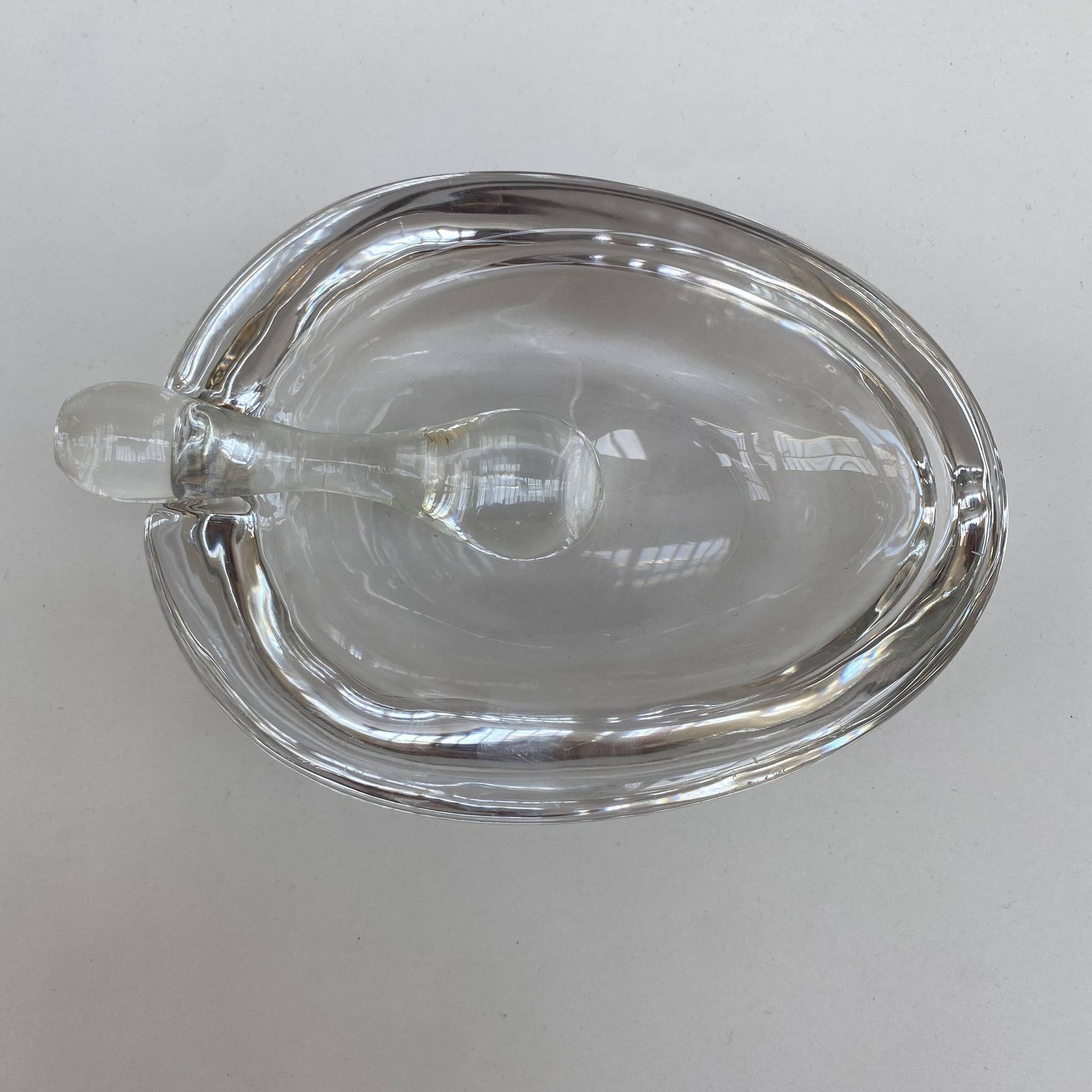 Large glass crystal ashtray by Art Vannes France